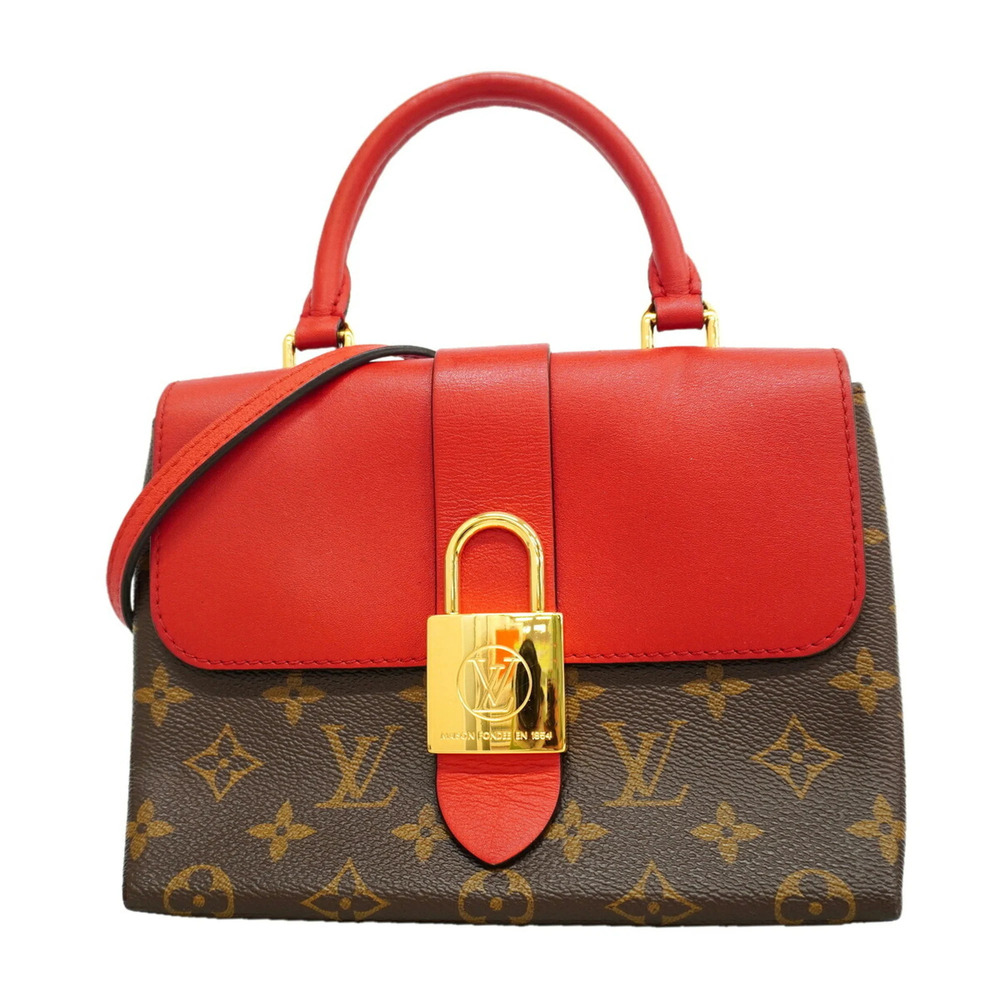 Louis Vuitton Monogram Rocky BB Handbag M44322 Brown Red 2-way Bag for Women